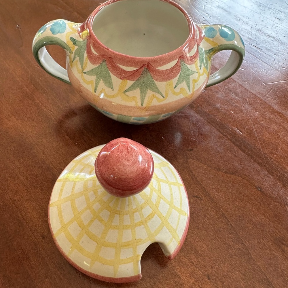 Mackenzie Childs Vintage Taylor Ceramic Sugar Bowl - Picture 3 of 6